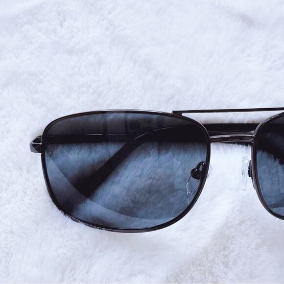 Troy Black w/ Black Rims Rectangular Polarized Sunglasses - Picture 3 of 14